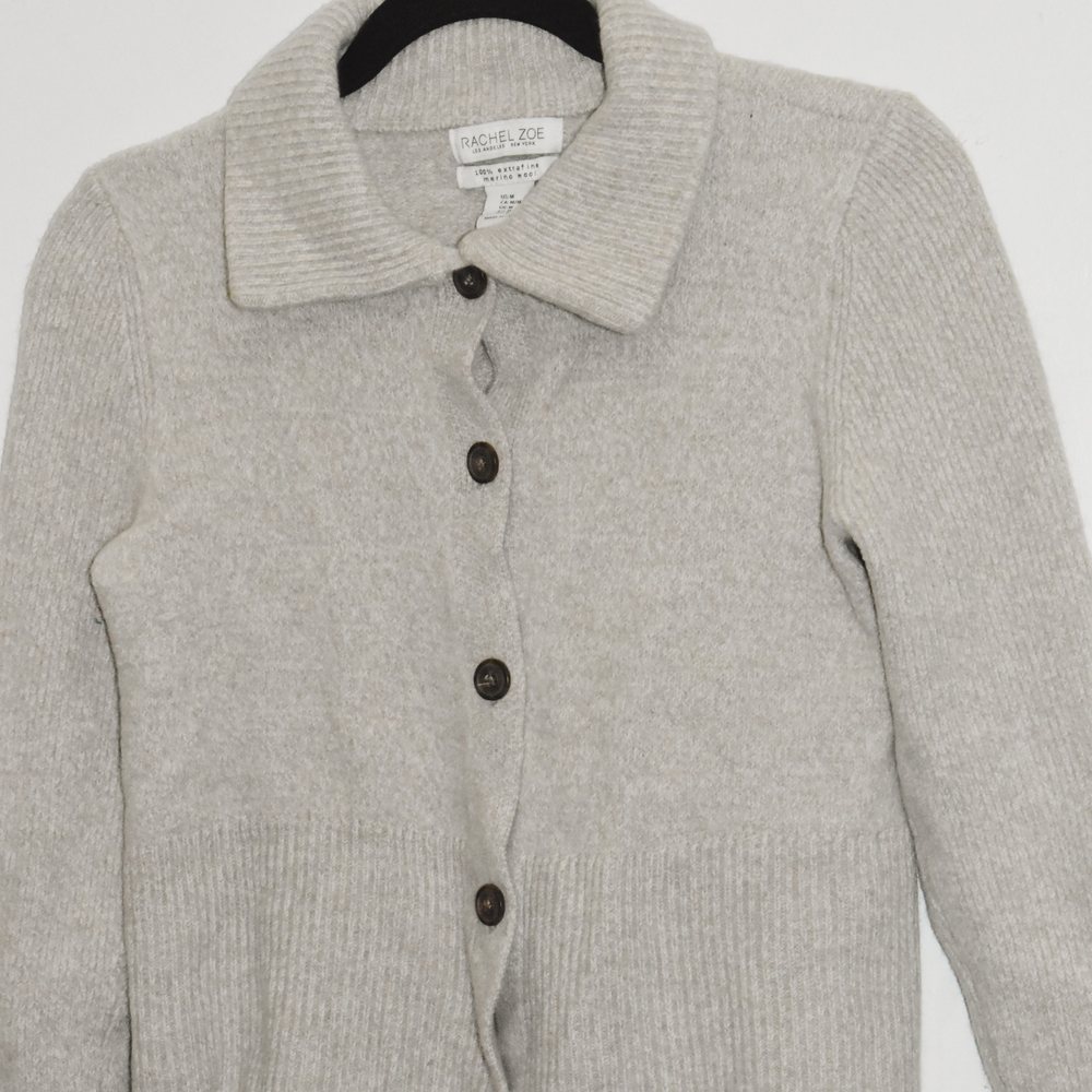 Rachel Zoe Women's Beige Cardigan Sweater